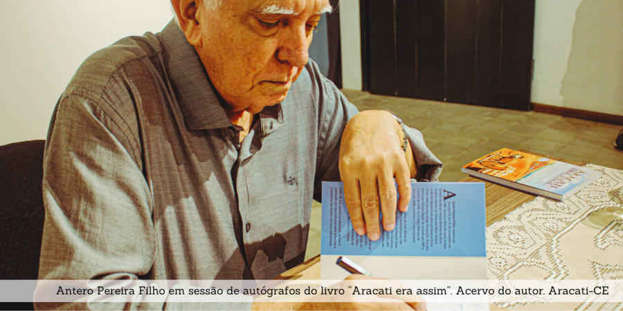 Antero Pereira Filho no lançamento do livro. Acervo do escritor.